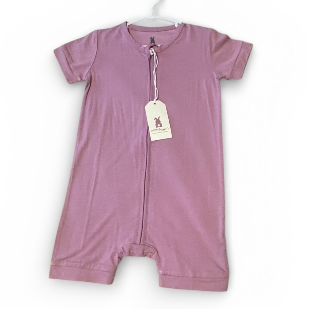 NWT 2T BumBunny Bamboo Purple Short Sleeve Baby Romper